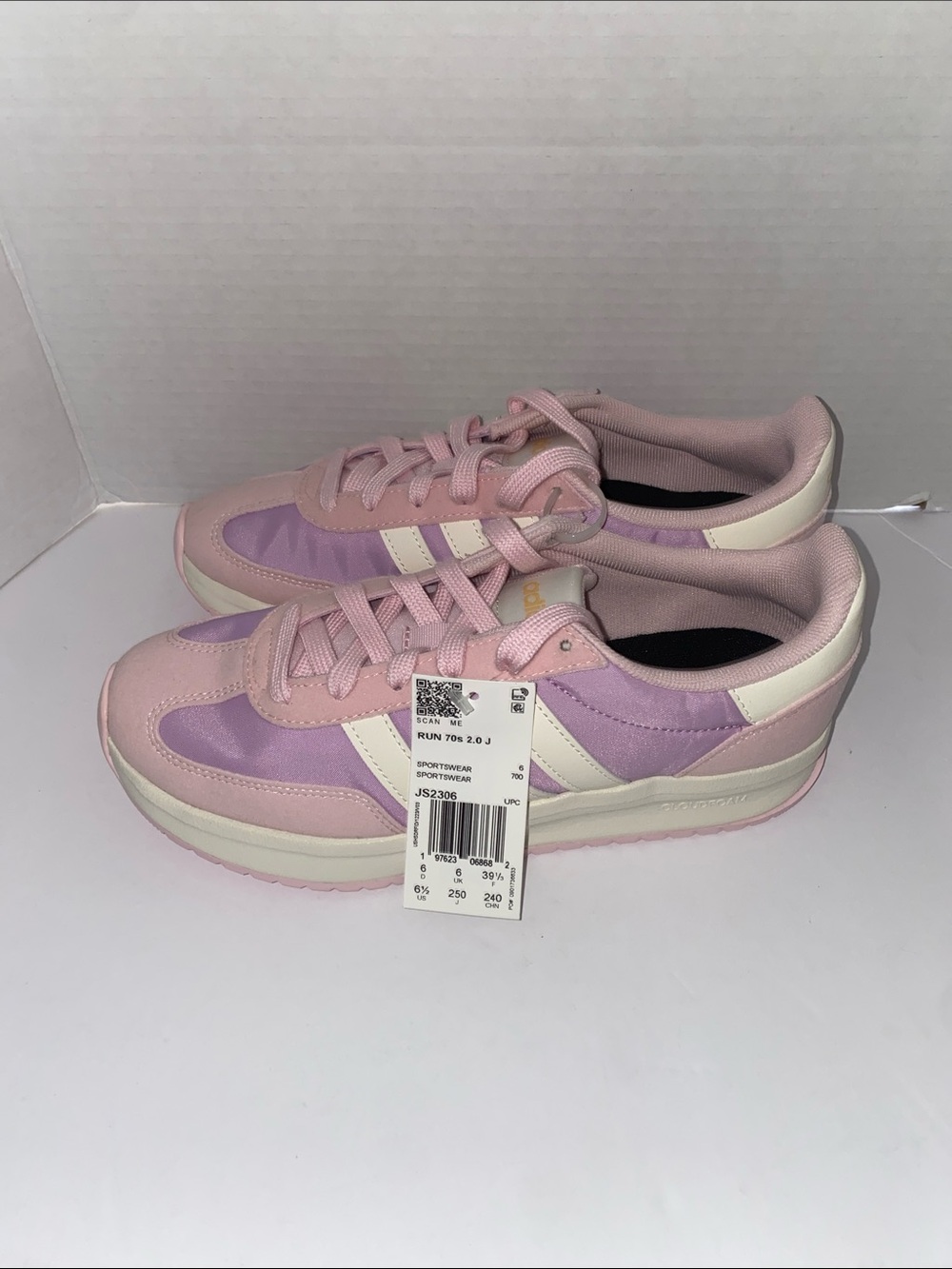 adidas Pink and Lavender Low-Top Run 70’s 2.0 Women's Sneakers